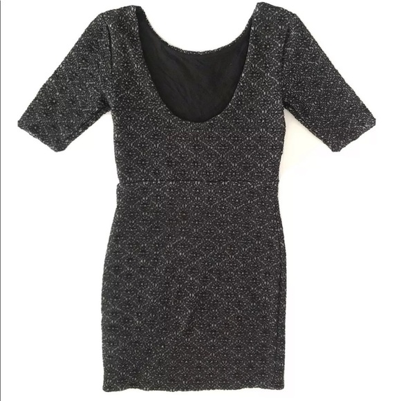 Free People | Lady Pucker Dress Womens XS Black Mini Open Scoop Back Boatneck - Picture 4 of 8